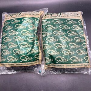 Lot of 2 Silkies Shapely Perfection‎ Queen Off Black XL Barely Black 010506